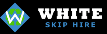 white skip here logo